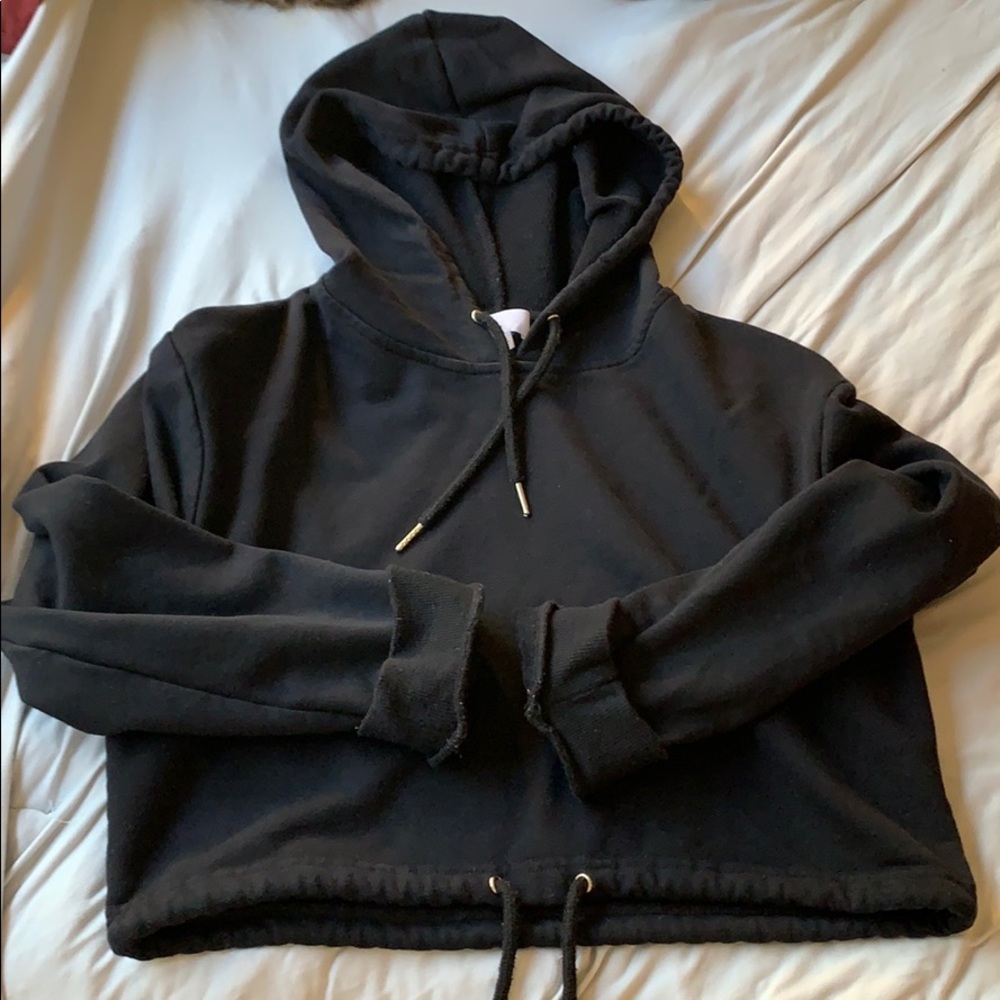 Cropped black hoodie